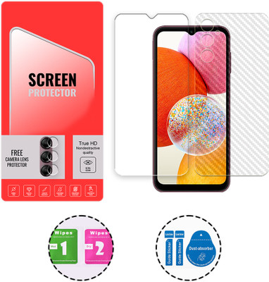 ARBAN Front and Back Tempered Glass for Samsung Galaxy A14 5G (1 FREE CAMERA LENS) WITH FRONTBACK SCREEN PROTECTOR(Pack of 1)