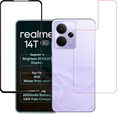 KMPERED Front and Back Tempered Glass for Realme 14T(Pack of 1)