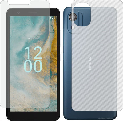 MOBART Front and Back Tempered Glass for NOKIA C02(Pack of 2)