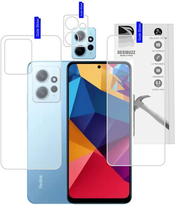 DESIBUZZ Front and Back Tempered Glass for REDMI Note 12, (Flexible), Camera Lens(Pack of 3)