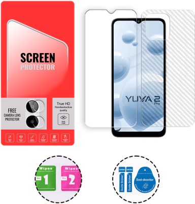 SOMTONE Front and Back Tempered Glass for Lava Yuva 2 Pro 4G (1 FREE CAMERA LENS) WITH FRONTBACK SCREEN PROTECTOR(Pack of 1)