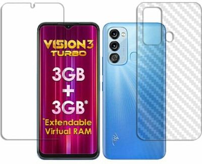 DOWRVIN Front and Back Tempered Glass for Itel Vision 3 Turbo Front and back tempered glass(Pack of 2)