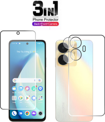 chakoor Front and Back Tempered Glass for Realme C55(Pack of 3)