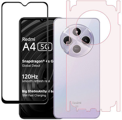 HOBBYTRONICS Front and Back Tempered Glass for Mi Redmi A4, Mi Redmi A4(Pack of 1)