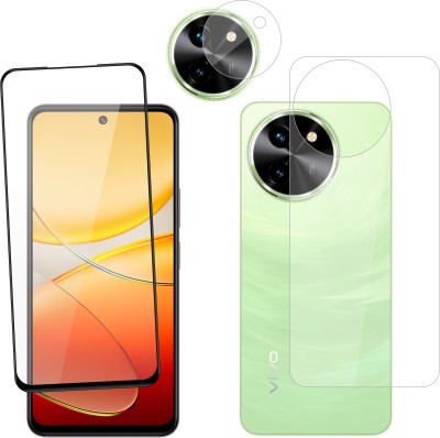 Ten To 11 Front and Back Tempered Glass for ViVO T3X 5G, ViVO T3X 5G [With Rear Camera Lens Guard](Pack of 3)