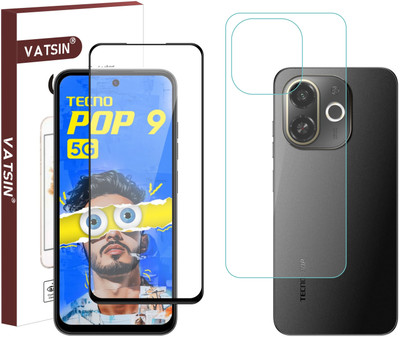 Vatsin Front and Back Tempered Glass for Tecno Pop 9 5G(Pack of 2)