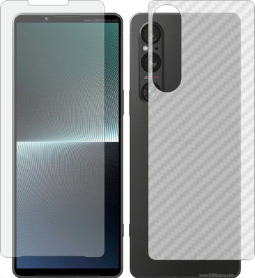 MOBART Front and Back Tempered Glass for Sony Xperia 1 V XQDQ72 (Matte Front & Carbon Fiber Skin for Back)(Pack of 2)