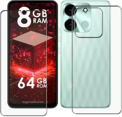 DOWRVIN Front and Back Tempered Glass for ITEL A60S FRONT AND BACK TEMPERED GLASS(Pack of 2)