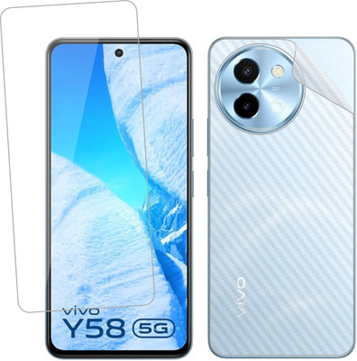 Ten To 11 Front and Back Tempered Glass for ViVO Y58 5G, ViVO Y58 5G [Back Carbon Fiber](Pack of 2)