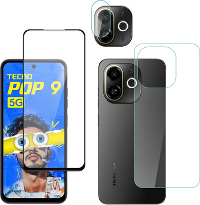 Ten To 11 Front and Back Tempered Glass for Tecno Pop 9 5G, Tecno Pop 9 5G [With Rear Camera Lens Guard](Pack of 3)