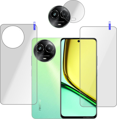 PONDRIK Front and Back Tempered Glass for realme C67 5G(Pack of 3)