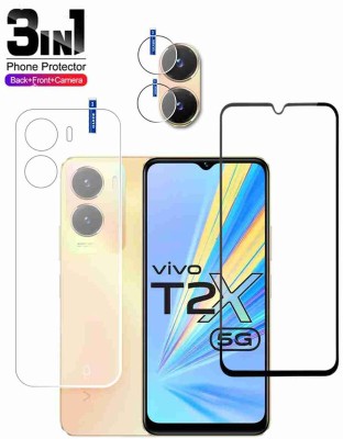 S9HUB Front and Back Tempered Glass for VIVO T2X 5G(Pack of 3)