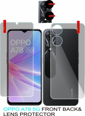 ICROMECK Front and Back Tempered Glass for Oppo A78 5G(Pack of 2)