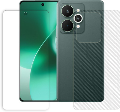 SOMTONE Front and Back Tempered Glass for Realme 15 Pro 5G Front Back Tempered Glass Screen Protector | Anti-Scratch | Edge to Edge Full Coverage | 9H Hardness ( 1 FRONT TEMPERED GLASS PROTECTOR + 1 BACK CARBON FIBER SKIN )(Pack of 1)