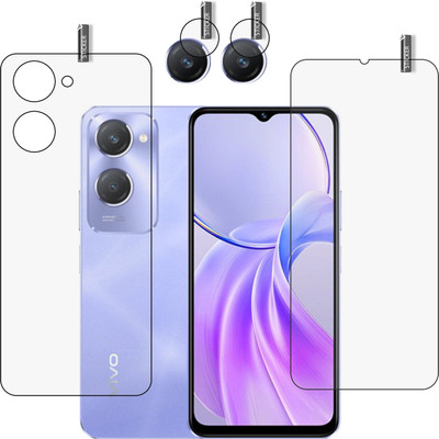 BOMGUARD Front and Back Tempered Glass for VIVO Y28s 5G With Camera Lens Protector, Vivo Y28s Camera lens(Pack of 3)