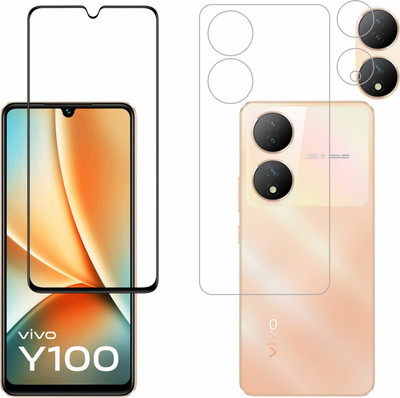 Vatsin Front and Back Tempered Glass for ViVO Y100 5G, ViVO Y100 5G [With Rear Camera Lens Guard], ViVO Y100A/ViVO T2 5G(Pack of 3)