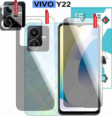 FINCH Front and Back Tempered Glass for VIVO Y22(Pack of 3)