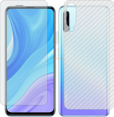 TELTREK Front and Back Tempered Glass for HUAWEI Y9S (Front Matte Finish & Back 3d Carbon Fiber)(Pack of 2)