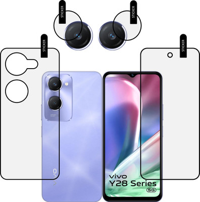 MOBKAVACH Front and Back Tempered Glass for Vivo Y28s 5G WITH CAMERA LENS PROTECTOR(Pack of 3)