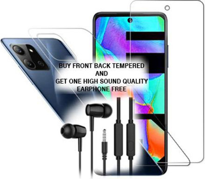 SOMTONE Front and Back Tempered Glass for Infinix Hot 11 2022 FRONT BACK TEMPERED GLASS BUY AND GET EARPHONE FREE(Pack of 1)