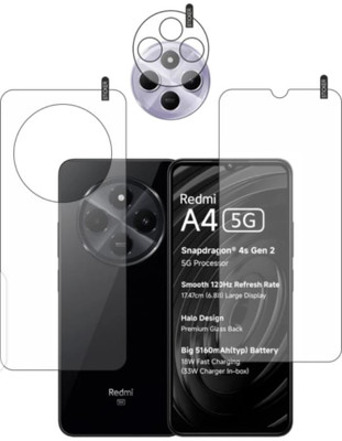 KHWABEEDA Front and Back Tempered Glass for REDMI A4 5G FRONT AND BACK ( C) TEMPERED GLASS(Pack of 3)