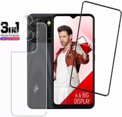 ICROMECK Front and Back Tempered Glass for ITEL A60(Pack of 2)