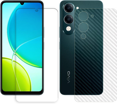 SOMTONE Front and Back Tempered Glass for vivo Y04 4G Tempered Glass Screen Protector | Anti-Scratch | Edge to Edge Full Coverage | 9H Hardness (1 FRONT TEMPERED GLASS PROTECTOR + 1 BACK CARBON FIBER SKIN)(Pack of 1) SOMTONE Front and Back Tempered Glass for vivo Y04 4G Tempered Glass Screen Protector | Anti-Scratch | Edge to Edge Full Coverage | 9H Hardness (1 FRONT TEMPERED GLASS PROTECTOR + 1 BACK CARBON FIBER SKIN)(Pack of 1)
