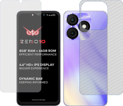 Mobling Front and Back Tempered Glass for itel Zeno10(Pack of 2)