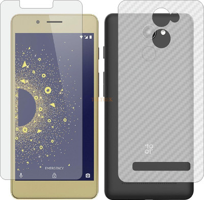 TELTREK Front and Back Tempered Glass for 10.OR D AIM GOLD 2 GB (Front Matte Finish & Back 3d Carbon Fiber)(Pack of 2)