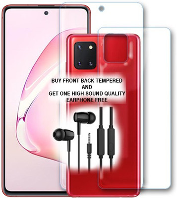 SOMTONE Front and Back Tempered Glass for Samsung Galaxy Note 10 Lite FRONT BACK TEMPERED GLASS BUY AND GET EARPHONE FREE(Pack of 1)
