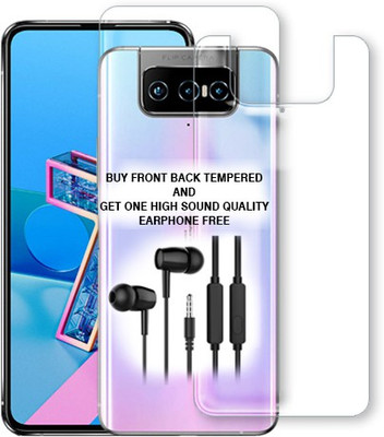ARBAN Front and Back Tempered Glass for Asus Zenfone 7 Pro FRONT BACK TEMPERED GLASS BUY AND GET EARPHONE FREE(Pack of 1)