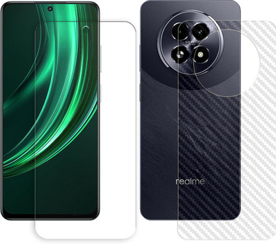 ARBAN Front and Back Tempered Glass for Realme 13 5G (1 FRONT TEMPERED GLASS AND 1 BACK CARBON FIBER SKIN PROTECTOR)(Pack of 1)