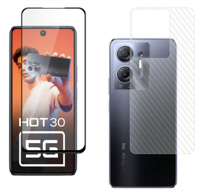 Ten To 11 Front and Back Tempered Glass for Infinix Hot 30 5G, Infinix Hot 30 5G [Back Carbon Fiber](Pack of 2)