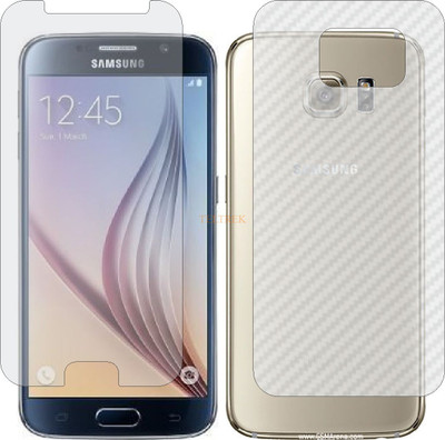 TELTREK Front and Back Tempered Glass for SAMSUNG GALAXY S6 SM G920 (Front Matte Finish & Back 3d Carbon Fiber)(Pack of 2)