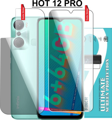FINCH Front and Back Tempered Glass for INFINIX HOT 12 PRO(Pack of 2)