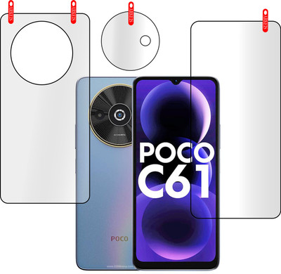 ARKEIS Front and Back Tempered Glass for POCO C61(Pack of 3)