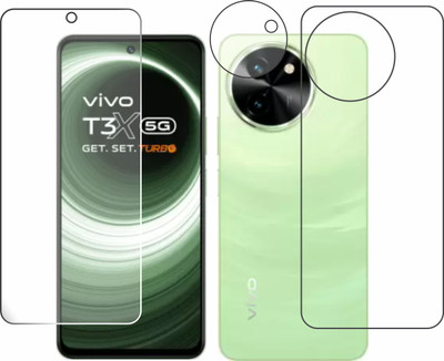 chakoor Front and Back Tempered Glass for vivo T3x 5G(Pack of 3)