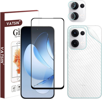 Vatsin Front and Back Tempered Glass for Oppo Reno 14, Oppo Reno 14 [Back Carbon Fiber](Pack of 2)