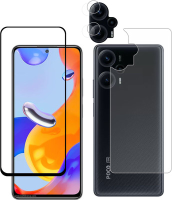 Ten To 11 Front and Back Tempered Glass for Poco F5 5G, Poco F5 5G [With Rear Camera Lens Guard](Pack of 3)