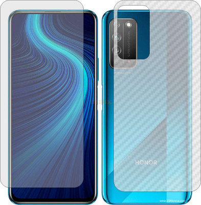 TELTREK Front and Back Tempered Glass for HONOR X10 5G (Front Matte Finish & Back 3d Carbon Fiber)(Pack of 2)
