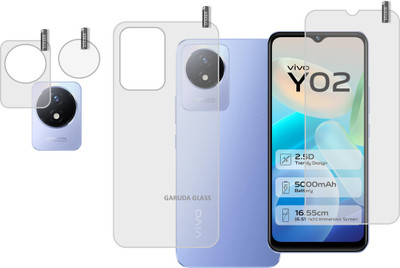 GARUDA GLASS Front and Back Screen Guard for VIVO Y02 With Camera Lens Protector(Pack of 1)