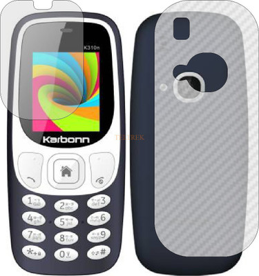 TELTREK Front and Back Tempered Glass for KARBONN K310N (Front Matte Finish & Back 3d Carbon Fiber)(Pack of 2)