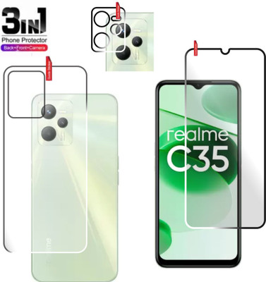 chakoor Front and Back Tempered Glass for Realme C35(Pack of 3)