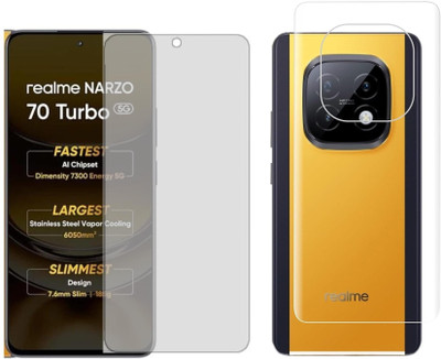 4 YARDS Front and Back Tempered Glass for Realme Narzo 70 Turbo 5G (Matte Finish)(Pack of 1)