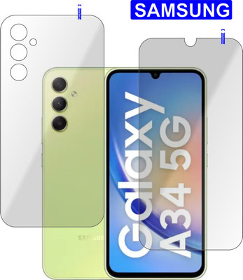 PONDRIK Front and Back Tempered Glass for SAMSUNG GALAXY A34 5G(Pack of 2)