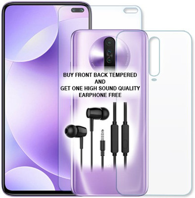 SOMTONE Front and Back Tempered Glass for REDMI K30 FRONT BACK TEMPERED GLASS BUY AND GET EARPHONE FREE(Pack of 1)
