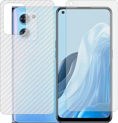 TELTREK Front and Back Tempered Glass for OPPO CPH2371 (Front Matte Finish & Back 3d Carbon Fiber)(Pack of 2)