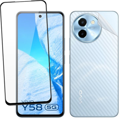 Ten To 11 Front and Back Tempered Glass for ViVO Y58 5G, ViVO Y58 5G [Back Carbon Fiber](Pack of 2)