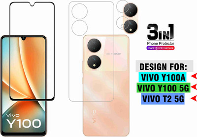 FINCH Front and Back Tempered Glass for VIVO Y100, VIVO T2 5G, VIVO Y100A(Pack of 3)