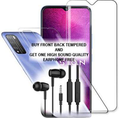 ARBAN Front and Back Tempered Glass for Itel Vision 1 Pro FRONT BACK TEMPERED GLASS BUY AND GET EARPHONE FREE(Pack of 1)